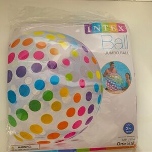 Intex Jumbo Inflatable 42" Jumbo Beach Ball Clear with Colorful Polka Dots